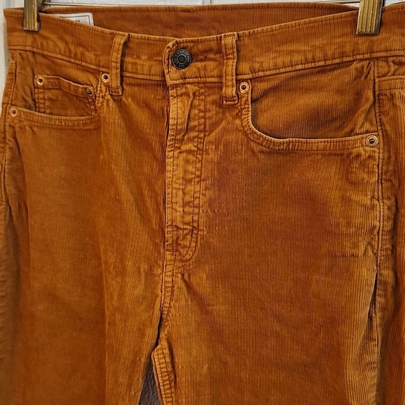 GAP Women's Cigarette High Rise Brown Orange Corduroy Pants 29/8R - Picture 3 of 10